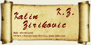 Kalin Ziriković vizit kartica